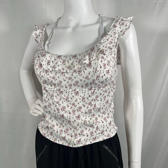 Free People Stay With You Floral Stain Cropped Tank Top Size Small - Picture 4 of 11